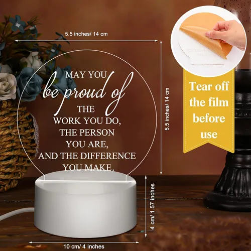 Miniatura 2 de 30 piezas de regalos de agradecimiento a los empleados para regalos de equipo, luz nocturna LED acrílica con texto en inglés "May You Be Proud of