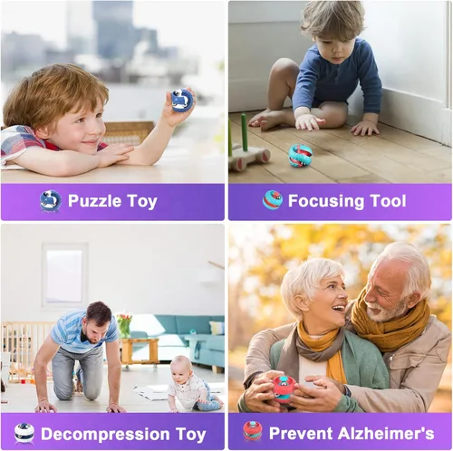 Miniatura 4 de Paquete de juguetes para ansiedad, bola órbita, novedosa pista creativa, cubo infinito, bolas para aliviar el estrés, juguetes sensoriales
