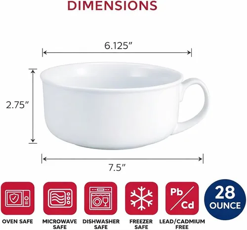 Miniatura 6 de HIC Kitchen Crocks de sopa de cebolla francesa con asas y tapas, cerámica de cerámica, marrón, 14 onzas, juego de 4