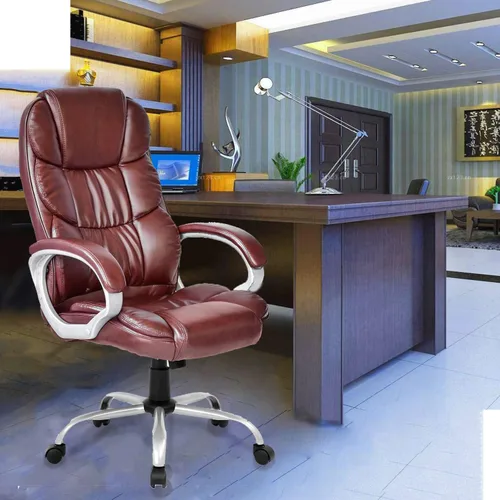 Miniatura 2 de Silla ergonómica de oficina con respaldo alto, silla de escritorio de altura ajustable, silla de computadora de piel sintética, silla moderna