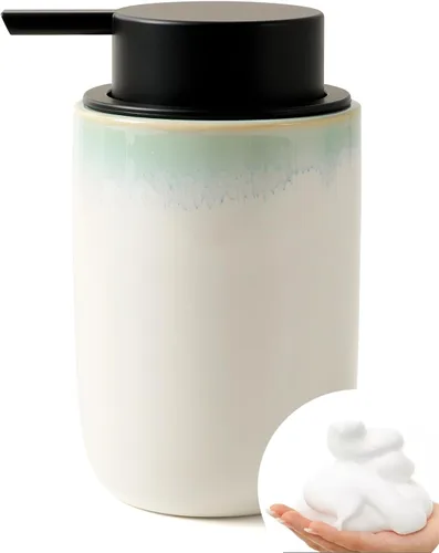 Miniatura 7 de BosilunLife Dispensador de jabón de espuma – Dispensador de espuma de cerámica para lavado de manos para baño, dispensador de jabón pequeño moderno