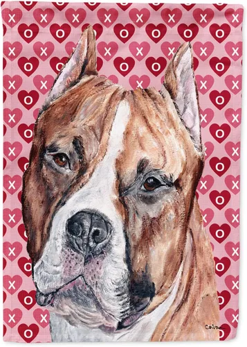 Miniatura 119 de Caroline's Treasures SS4484GF Bandera de jardín con diseño de bulldog inglés y corazones para el Día de San Valentín, bandera decorativa para patio