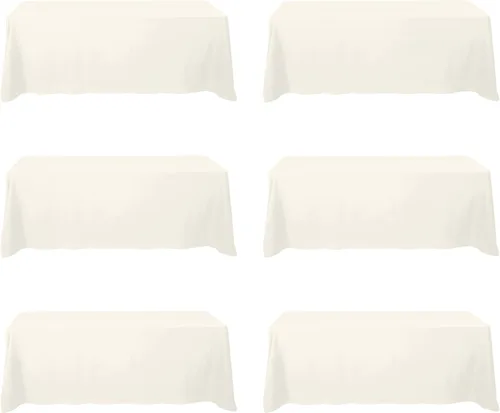 Miniatura 30 de BRILLMAX 6 Pack de Manteles Azul Marino para Mesas Rectangulares de 8 Pies 90 x 156 Pulgadas - 8 pies Mantel Rectangular a Granel de Lino