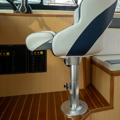 Miniatura 6 de ONHI Pedestal ajustable de aluminio para asiento de barco de 13 a 19 pulgadas de altura, diseño de bloqueo, pulido plateado, para barcos de pesca