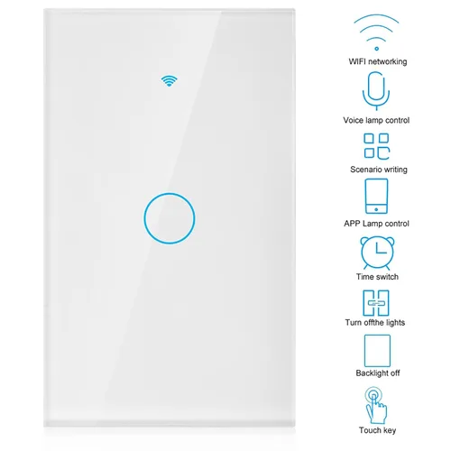 Miniatura 7 de Interruptor inteligente de 1 vía Control de luz de pared (Blanco EE.UU.)