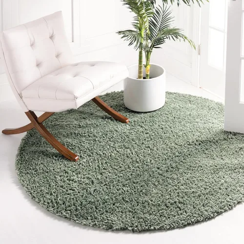 Miniatura 45 de Unique Loom Davos Shag Collection - Alfombra de área, color liso (4 pies 1 pulgada x 6 pies 1 pulgada, rectangular, color pimienta)