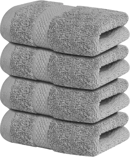Miniatura 49 de Infinitee Xclusives Toallas de lujo para la ducha [13 x 13] – 100% algodón [paquete de 12], toallas faciales suaves y absorbentes para baño, Gris