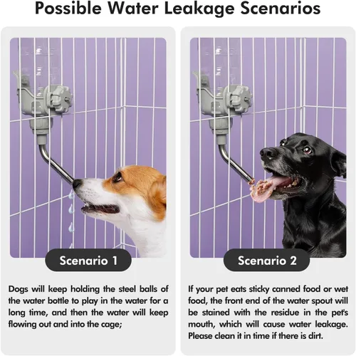 Miniatura 3 de Dispensador de agua para perros Vannon para jaula, botella de agua de 20 onzas con alimentación automática para jaulas de perros, gatos y conejos