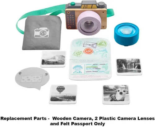 Miniatura 4 de Piezas de repuesto para el juego de cámara Fisher-Price Click-Away - GMN40 ~ Bolsa de repuesto incluye cámara de madera, 2 lentes de cámara