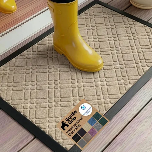 Miniatura 76 de Gorilla Grip WeatherMax - Tapete de pasillo para todas las estaciones, impermeable, 72x24 pulgadas, de goma natural, resistente a manchas, perfil