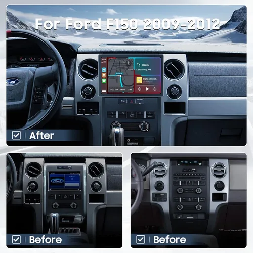 Miniatura 2 de Kit de actualización de radio de coche para Ford F150 2009-2012, CarPlay Android Auto, sistema estéreo de 2 GB+32 GB de 8 núcleos, pantalla táctil