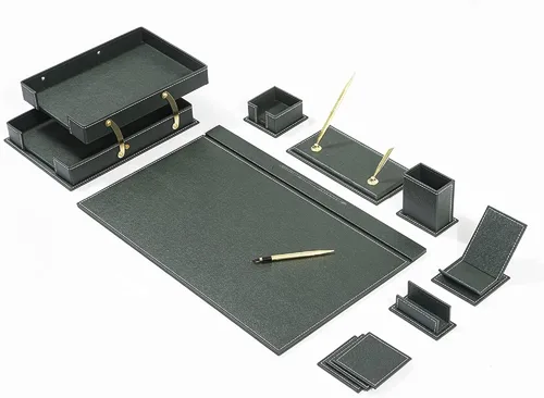 Miniatura 17 de MOOGCO Bonded Set - Accesorios de escritorio - Organizador de escritorio de cuero - Juego de cuero regenerado - Accesorios de escritorio de oficina