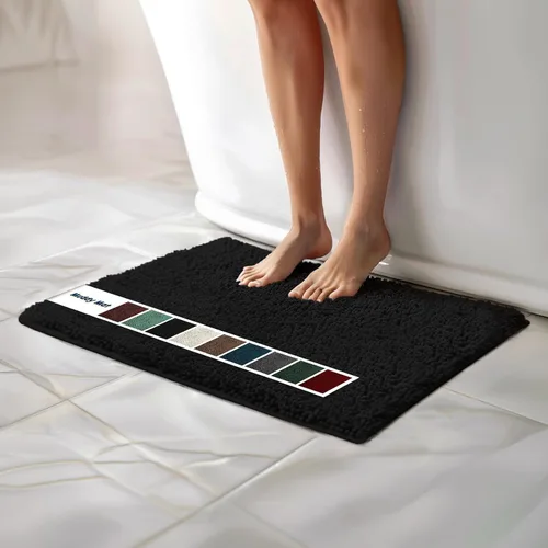 Miniatura 63 de Muddy Mat Alfombras de Baño de Chenilla de Microfibra de Secado Rápido Antideslizantes Lavables, Extra Gruesas, Suaves y Altamente Absorbentes Gris