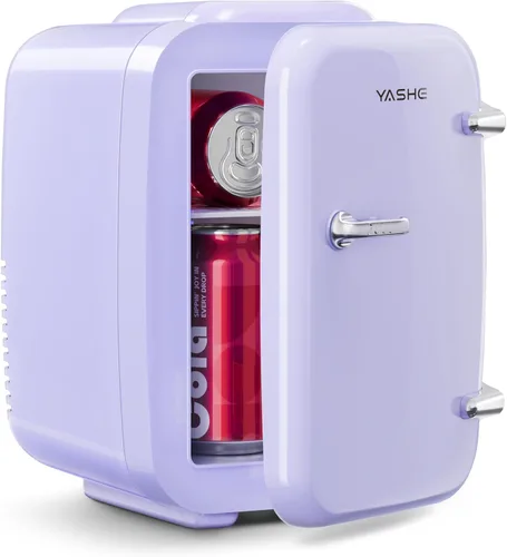 Miniatura 18 de YASHE Mini nevera, refrigerador pequeño de 4 litros/6 latas para el cuidado de la piel, 110 V CA/12 V CC, enfriador termoeléctrico y calentador