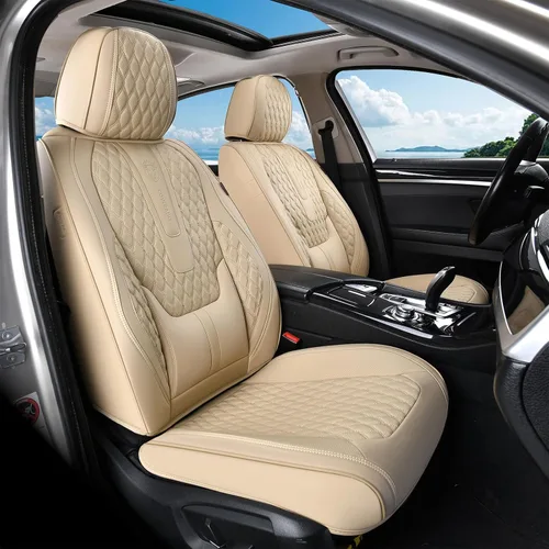 Miniatura 2 de Coverado Juego completo de fundas de asiento de automóvil, fundas de asiento de piel de napa para automóvil, protector de asiento de automóvil