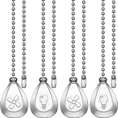 Miniatura 6 de Vinaco Cadena de tracción, 2 cadenas de cuentas de acero inoxidable de 36 pulgadas, gran fuerza de tracción y a prueba de óxido, 6 tamaños, cadena