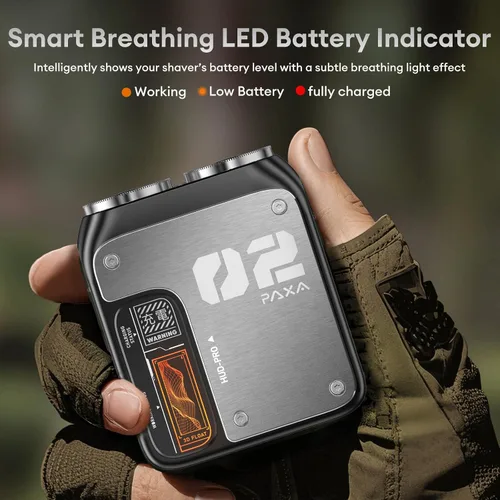 Miniatura 7 de PAXA Mini afeitadora eléctrica para hombres, maquinilla de afeitar eléctrica de 9000 rpm para hombres, afeitadora magnética de doble cabezal Gris