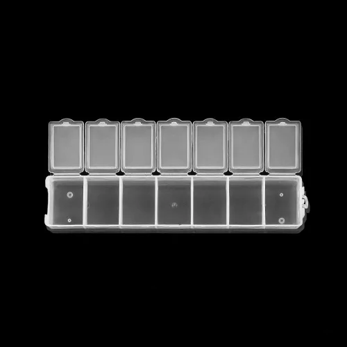 Miniatura 7 de Caja de almacenamiento transparente rectangular de plástico de 5.2 in, organizador de manualidades, manualidades, cuentas de bricolaje, caja de Azul