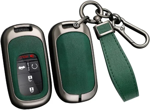 Miniatura 11 de ontto Funda de cuero para llavero con llavero de metal para llave de automóvil, compatible con Honda Accord Civic HR-V CR-V Pilot Sport SI EX EX-L