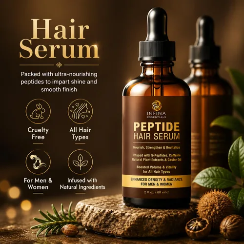 Miniatura 5 de INFINA ESSENTIALS Suero Capilar con Péptidos para el Crecimiento del Cabello Hombres y Mujeres - Péptidos de Cobre para el Crecimiento del Cabello