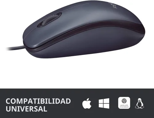 Miniatura 4 de Logitech - USB mouse óptico, USB mouse 910-001439., Negro