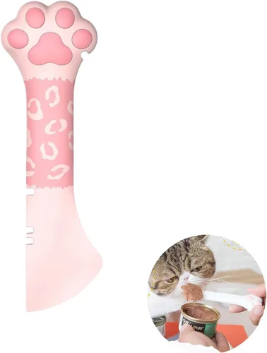 Miniatura 8 de Cuchara de comida para mascotas de silicona Sheldamy, abridor de lata de comida para gatos con pata, cuchara corta para comida húmeda o seca