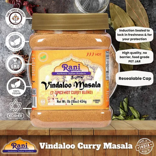 Miniatura 4 de Rani Vindaloo Curry Masala Mezcla de especias indias de 16 onzas (1 libra), tarro de PET de 16.01 oz ~ Todo natural Sin sal Vegano Apto