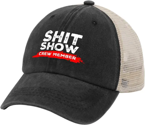 Miniatura 2 de Gorra de béisbol Shit Show Crew Member Gorra de béisbol para mujer Gorra de mezclilla gráfica ajustable