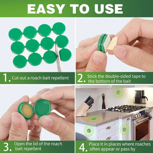 Miniatura 3 de 24 Pack de cebo de gel para cucarachas y asesino de cucarachas para interiores para el hogar, poderoso cebo repelente de cucarachas y trampa