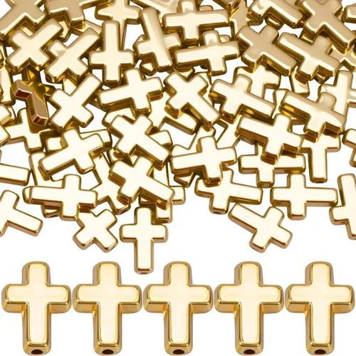 Miniatura 31 de 120 dijes de cruz para hacer joyas, cuentas de cruz religiosa para pulseras, cruces para hacer joyas, pulseras, collares, manualidades (6 colores)