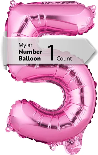 Miniatura 28 de Restaurantware-Balloonify Globo de Número de 16 Pulgadas, 1 Globo Digital para Fiesta - Número 5, Auto-Sellado, Acabado de Mylar de Folio Dorado, Oro