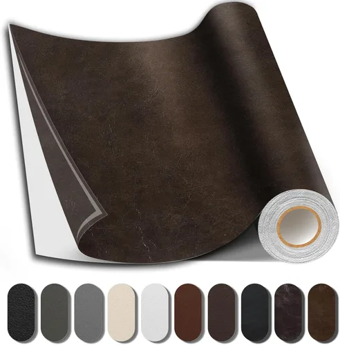 Miniatura 21 de Cinta de reparación de cuero Shagoom, parche de reparación autoadhesivo impermeable de 17X79 pulgadas, parches grandes de vinilo DIY para sofás
