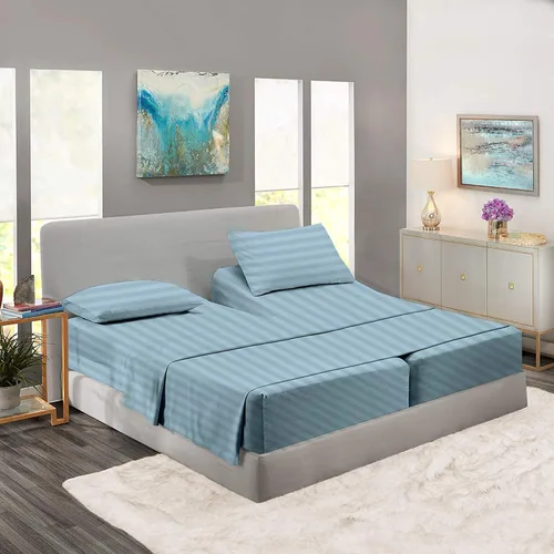 Miniatura 12 de Rajlinen Split Queen Sheet Sets for Adjustable Beds - Sheets for Sleep Number Bed 15" Deep Pocket - 100% Cotton Split Queen Bed Sheet Set - Split