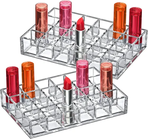 Miniatura 5 de Amazing Abby - Allure - Paquete de 2 organizadores de lápiz labial acrílico de 12 ranuras, soporte para lápiz labial, soporte para brillo de labios