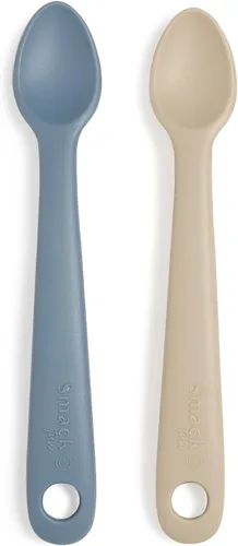 Miniatura 9 de Smack Fun - Cucharas de silicona para bebés Paquete de 2 (Cambridge Blue/Shifting Sand)