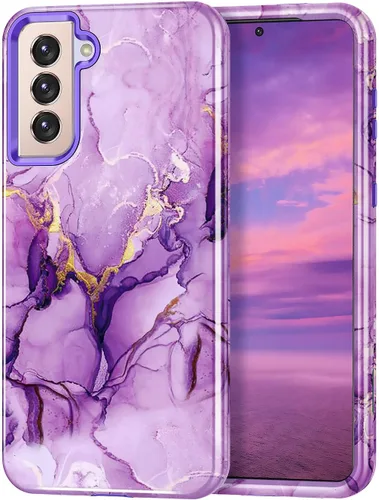 Miniatura 18 de Lamcase Funda para Galaxy S24 FE, resistente a prueba de golpes, híbrida de policarbonato duro, TPU suave, protección contra caídas de tres capas