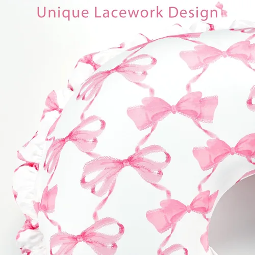 Miniatura 4 de Funda de almohada de lactancia con volantes, funda extraíble para almohadas de lactancia, ultra suave y transpirable, con diseño moderno de encaje