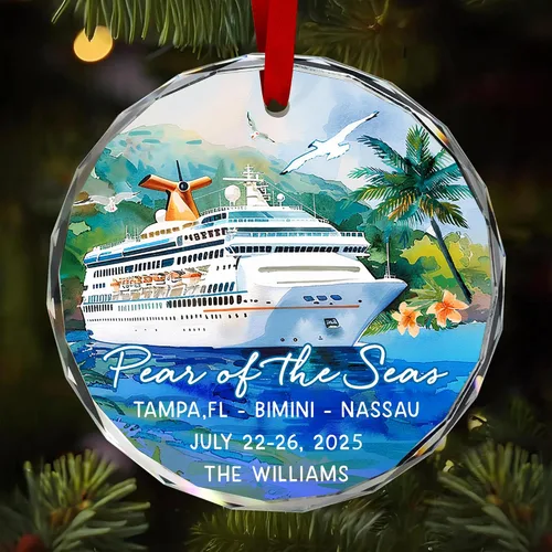 Miniatura 17 de Adorno de Navidad personalizado para parejas - Texto personalizado, lindo adorno de playa, vacación memorable, recuerdo de boda, casados en Hawái
