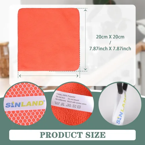 Miniatura 2 de SINLAND Paño de microfibra para lavar platos, trapos de platos, el mejor paño de cocina para lavar, paños de limpieza con lado abrasivo de polímero
