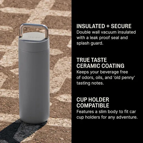Miniatura 2 de Fellow - Botella de agua Carter Carry de 20 onzas - Tapa a prueba de fugas, termo de acero inoxidable aislado al vacío, mantiene el calor durante 12