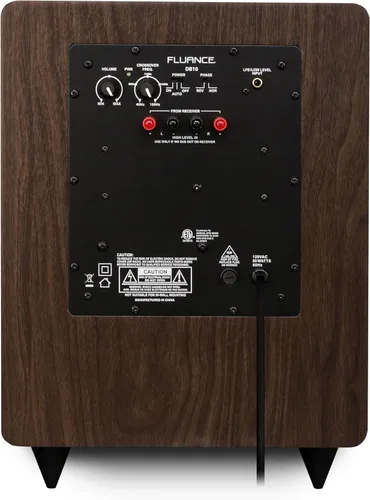 Miniatura 7 de Fluance DB10W Subwoofer con alimentación eléctrica de baja frecuencia de 10 pulgadas para cine en casa (Nogal natural)