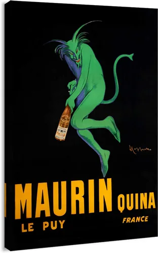 Impresión en Lienzo Arte de Pared - Póster Vintage de Vino Francés Maurin Quina por Plakat Cappiello - 12x18 pulgadas