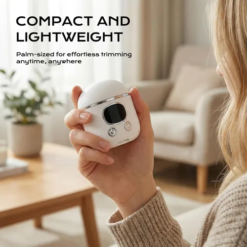 Miniatura 4 de Cortauñas eléctrico automático 3 en 1 con luz LED y lima de uñas, pantalla digital LCD de 3 velocidades, almacenamiento de clips de uñas
