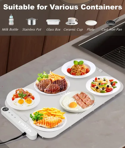 Miniatura 5 de Tapete de Calentamiento para Alimentos, Placa de Calentamiento Avanzada de Grafeno para Alimentos con Calentamiento Rápido y Uniforme, Tapetes