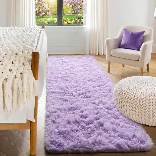 Miniatura 39 de ONASAR - Alfombra de pasillo negra de 2 x 6 pies, esponjosa, lavable, ultrasuave, afelpada, peluda, tapete para bebés, dormitorio de niños, armario