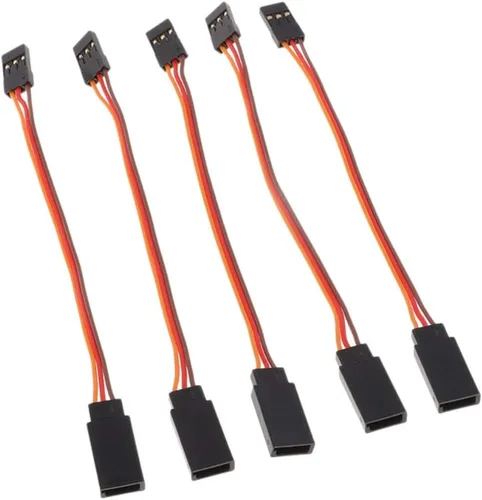 Miniatura 2 de Cable de extensión servo de 3 pines de 3.9 in/4 pulgadas, 3.93 pulgadas, hembra a macho, conector de cable JR para control remoto de aviones