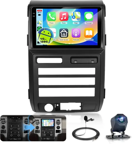 4 Core 4G+128G Radio estéreo de coche para Ford F150 2009 2010 2011 2012, 9 "1280P Incell pantalla táctil F150 Radio con DSP inalámbrico Carplay