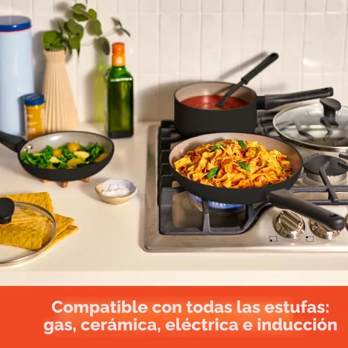 Miniatura 8 de BELLA Juego de 21 piezas para la cocina con revestimiento antiadherente de cerámica EverGood™, apto para lavavajillas y horno, compatible con todas