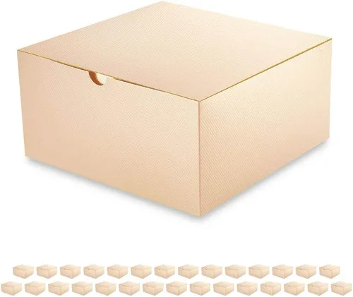 Miniatura 18 de PACKQUEEN Cajas de regalo de Navidad color dorado champán, paquete de 10 unidades de 6 x 6 x 4 pulgadas, cajas de regalo pequeñas con tapas, cajas