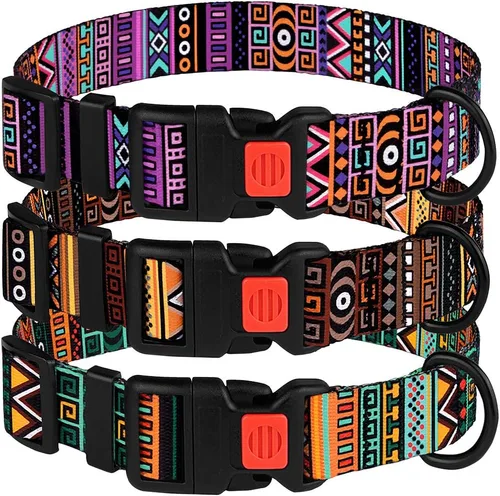 Miniatura 52 de CollarDirect Collar reflectante para perro o cachorro pequeño, mediano y grande con hebilla de liberación rápida, para machos y hembras, nailon Rojo